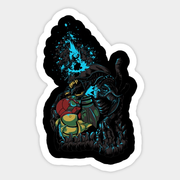 Alien Hunter Sticker by CoinboxTees